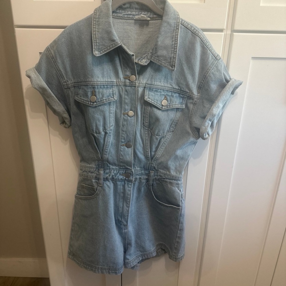 Lane 201 Light Blue Denim Romper Small
